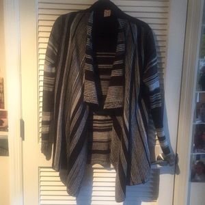 Striped Open Front Cardigan